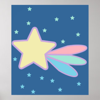 Poster Comète étoile de tournage mignonne