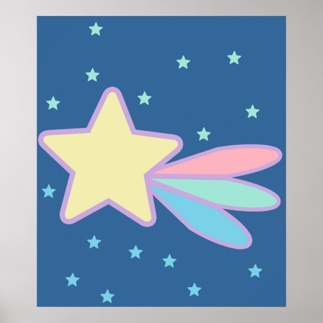 Poster Comète étoile de tournage mignonne (Devant)