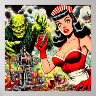 Poster Comics d'horreur vintage