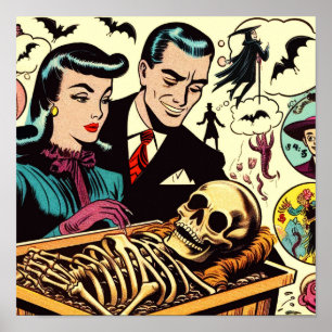 Poster Comics Retro Goth Couple