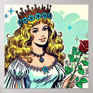 Poster Comics vintage Cute Princess