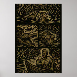 Poster Comique du prédateur de la mangrove