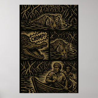 Poster Comique du prédateur de la mangrove