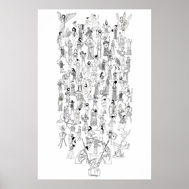 Poster Comix du mythe grec - personnages de mythes sélect (Devant)