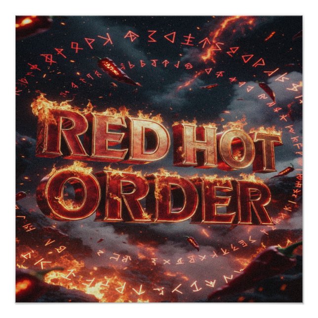 Poster Commande Rouge Chaud (Devant)