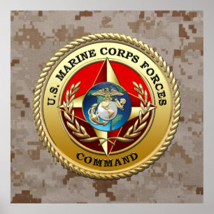 Poster Commandement des forces de la Marine Corps des Éta