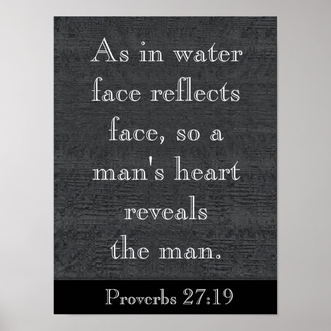Poster Comme dans l'eau - Proverbes 27:19 - art (Devant)
