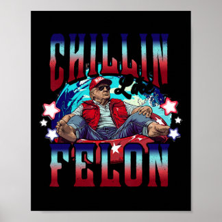 Poster Comme Le Président Felon Trump 2024 A Repris L'Amé