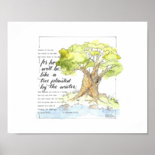 Poster "Comme un arbre planté au bord de l'eau" - Art mur