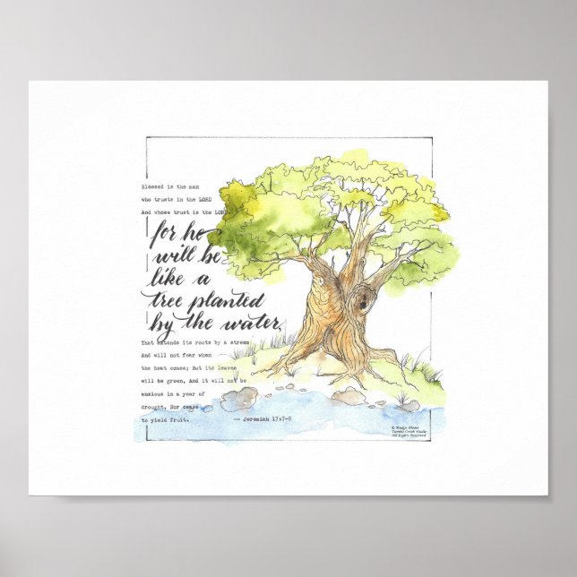 Poster "Comme un arbre planté au bord de l'eau" - Wall Ar (Devant)