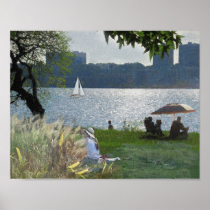 Poster COMME UN SEURAT PEINTURE Riverside Park NYC