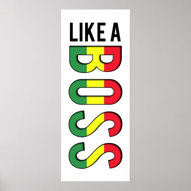 Poster COMME une BOSS reggae couleurs (Devant)