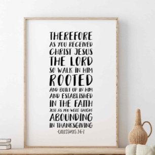 Poster Comme vous avez reçu le Christ Jésus, Colossiens 2