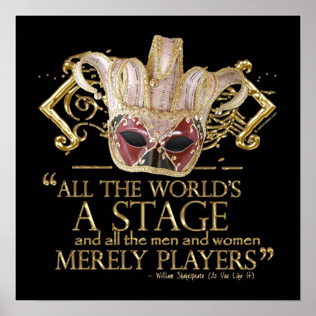 Poster Comme Vous L'Aimez Citation De Scène (Version Or) (Devant)