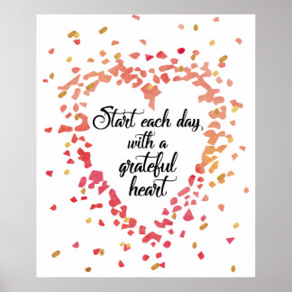 Poster Commencer chaque jour Citation Inspirationnelle du