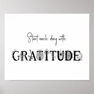 Poster Commencez chaque jour avec gratitude Lotus lune sp