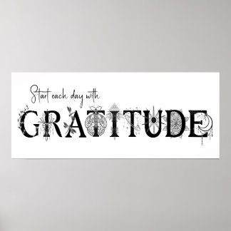 Poster Commencez chaque jour avec gratitude Lotus lune sp