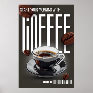 Poster "Commencez votre matin avec du café !"