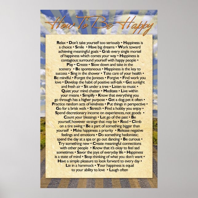 Poster Comment être heureux (Devant)