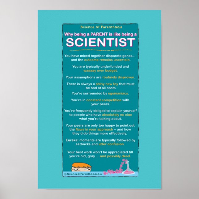 Poster Comment être un parent est comme être un scientifi (Devant)