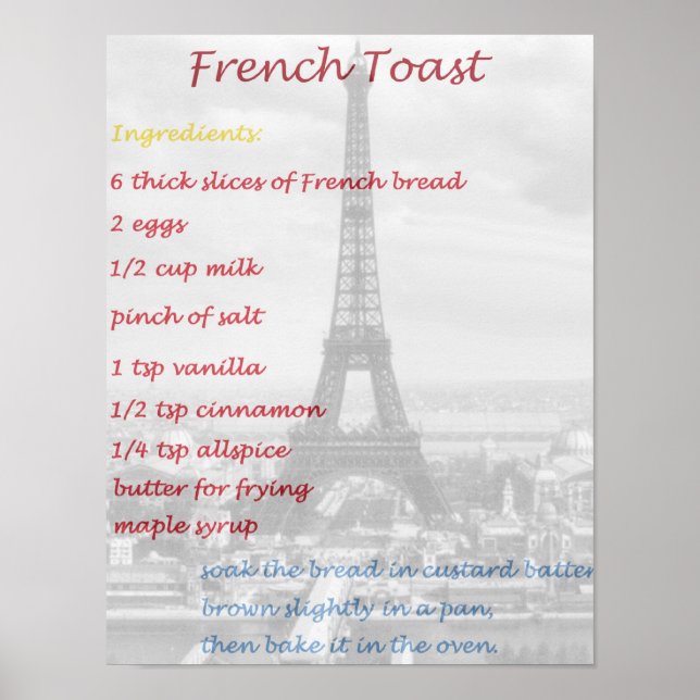 Poster Comment faire un toast français Copycat Recette Po (Devant)