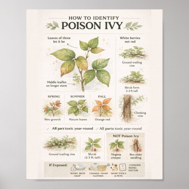 Poster Comment identifier le sumac vénéneux – Botanique É (Devant)