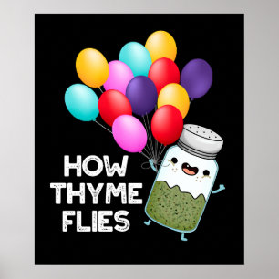 Poster Comment le thym vole drôle Herbe Pun Dark BG