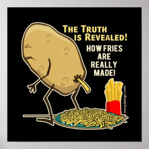 Poster Comment les frites sont vraiment faites Humour Noi