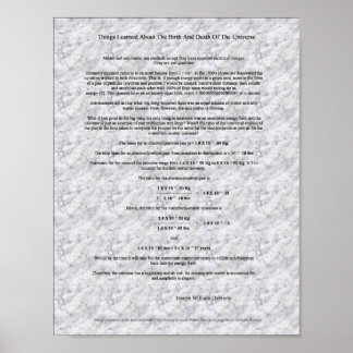Poster Comment l'univers est né et va mourir
