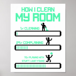 Poster Comment nettoyer ma chambre Nettoyage ménager