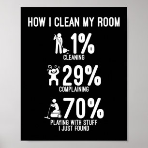 Poster Comment nettoyer ma chambre Nettoyage ménager