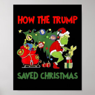 Poster Comment Trump a sauvé Noël Drôle Trump Christma