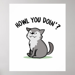 Poster Comment tu fais Funny Baby Wolf Pun