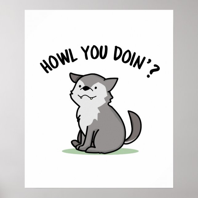 Poster Comment tu fais Funny Baby Wolf Pun (Devant)