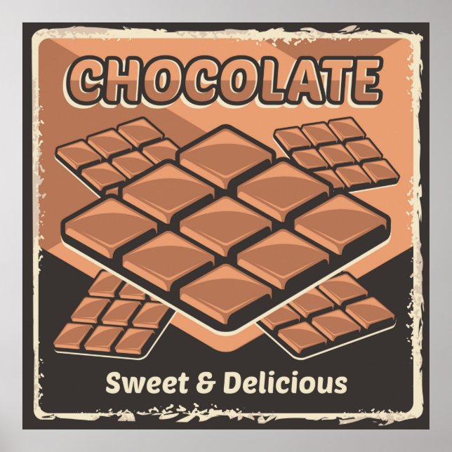 Poster commerce de chocolat vintage rétro (Devant)