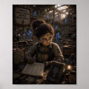 Poster Commis rusé / Magasinier / Usine de meubles