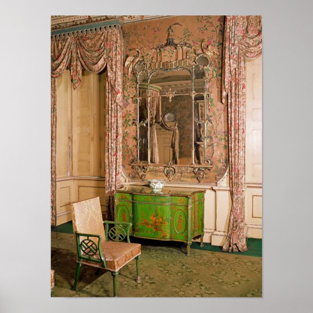Poster Commode et chaise dans la chambre de chevet de l'é (Devant)