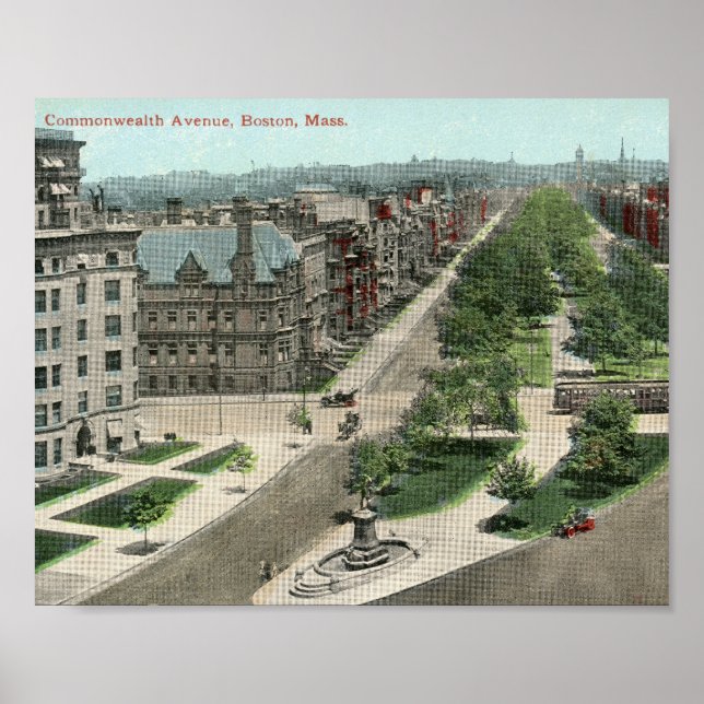 Poster Commonwealth Ave., Boston Vintage (Devant)