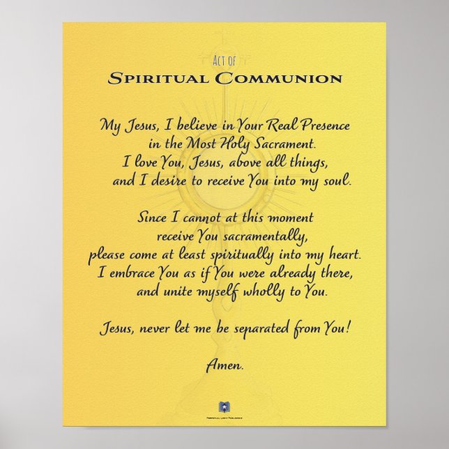 Poster Communion spirituelle, Acte de (Devant)