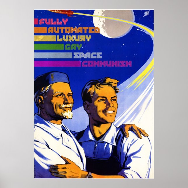 Poster Communisme gay de luxe entièrement automatisé (Devant)