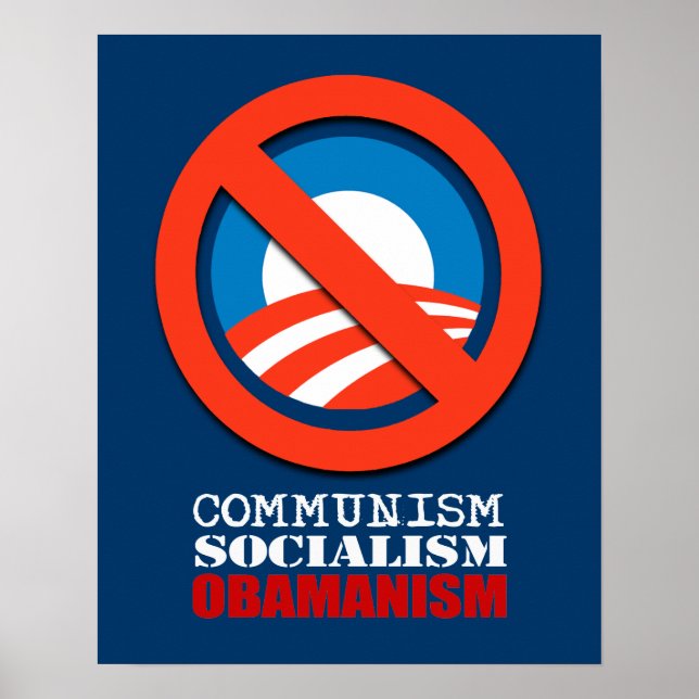 POSTER COMMUNISME, SOCIALISME, OBAMANISME (Devant)
