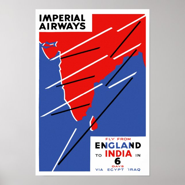 Poster Compagnie aérienne impériale ~ Inde (Devant)