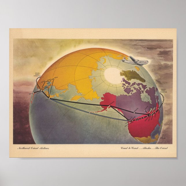 Poster Compagnie aérienne vintage (Devant)