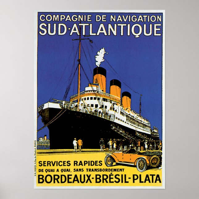 Poster Compagnie de Navigation Sud-Atlantique (Devant)