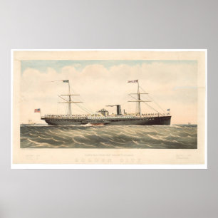 Poster Compagnie de navires à vapeur Pacific Mail Golden