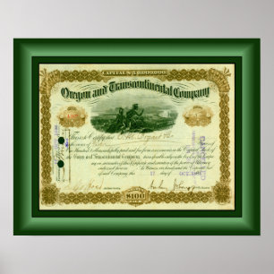 Poster Compagnie Oregon et Transcontinental ~