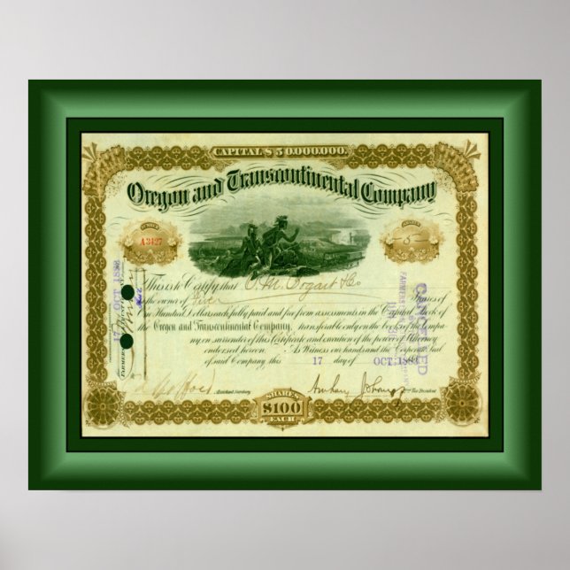 Poster Compagnie Oregon et Transcontinental ~ (Devant)