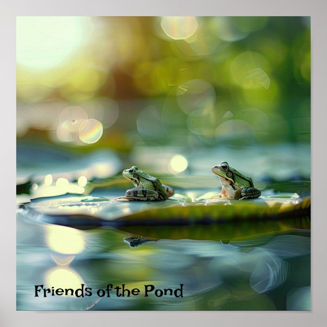 Poster Compagnies Lily Pad : Grenouilles dans un étang Tr (Devant)