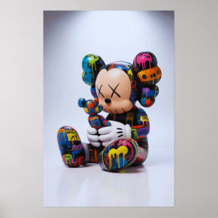 Poster Compagnon Kaws : éclaboussure de graffiti