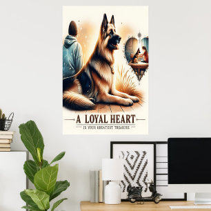Poster Compagnon Loyal Au Coucher Du Soleil